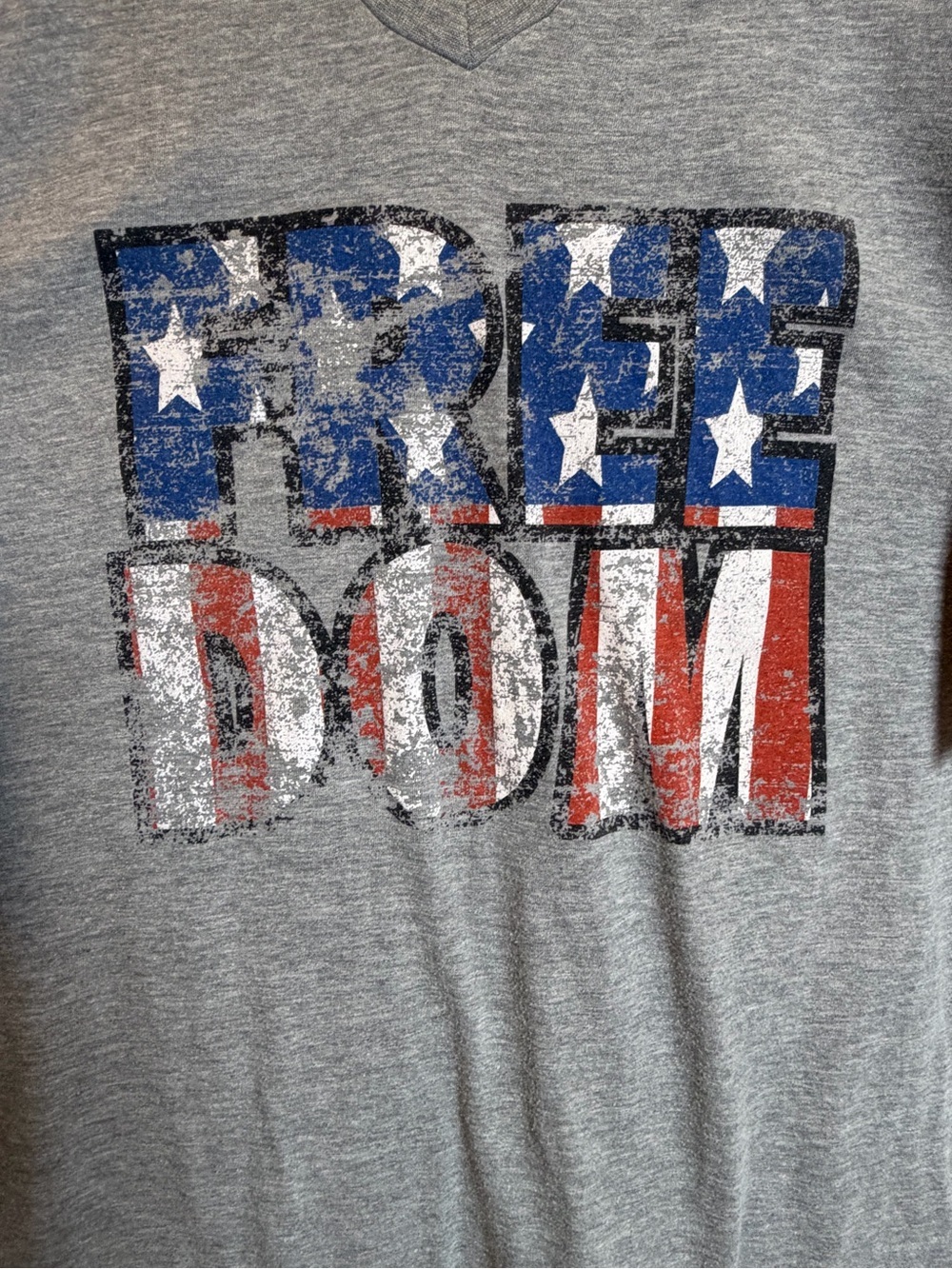 Tultex Freedom USA Flag Graphic Tee Gray XL Patriotic - Picture 3 of 7
